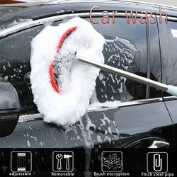 Serpillière de lavage de voiture en acier inoxydable, Super absorbante, outil de nettoyage de vitres de véhicule, dépoussiérage à la cire rétractable, accessoires automobiles 