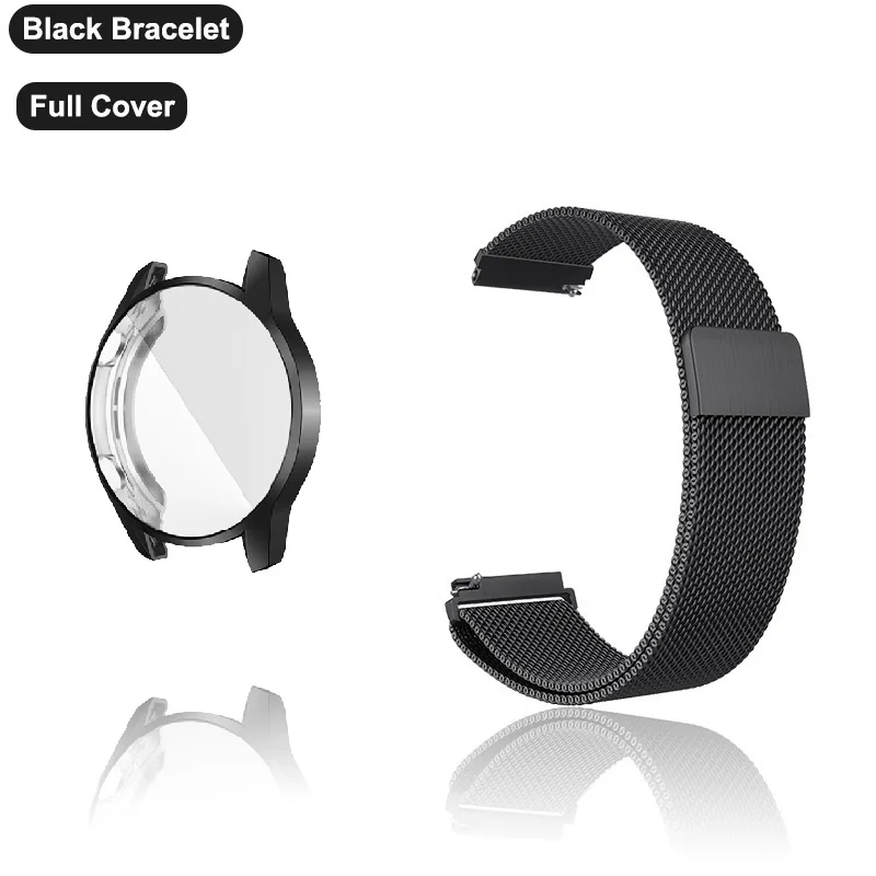 Magnetic Loop Smartwatch Band with Case and Screen Protector, 22mm/20mm Strap in Elegant Bracelet Design