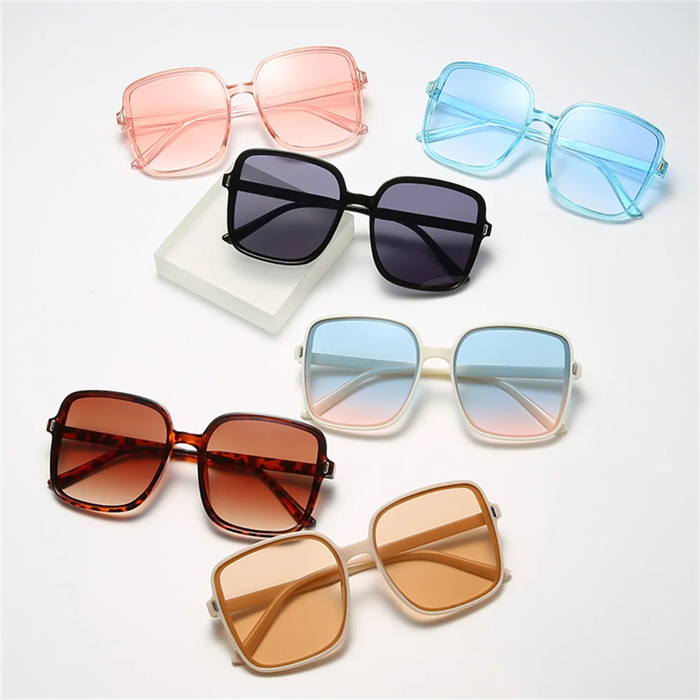 

Square Sunglasses Round Face Ladies Anti-ultraviolet Sunglasses Wild Jelly Sunglasses Uv400 Unisex Retro Frame Gradient Glasses