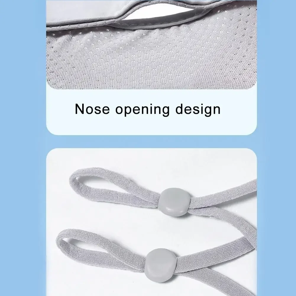 Women Ice Silk Mask Thin Breathable Mesh Face Cover Summer Outdoor Sunscreen Mask Adjustable Anti-UV Cycling Running Sport Mask