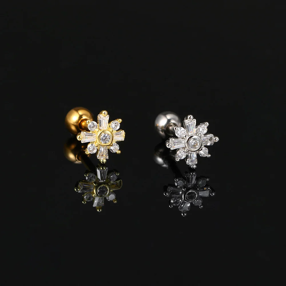 1 Stück Blumen-Blatt-Pflanzen-Ohrstecker für Damen, Mini-Helix-Tragus-Knorpel-Ohrstecker, modischer INS-Schmuck für Frauen – Detail 21