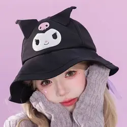 Cute Cinnamoroll 3D Cartoon Sun Hat with UV Protection (Kuromi - black)