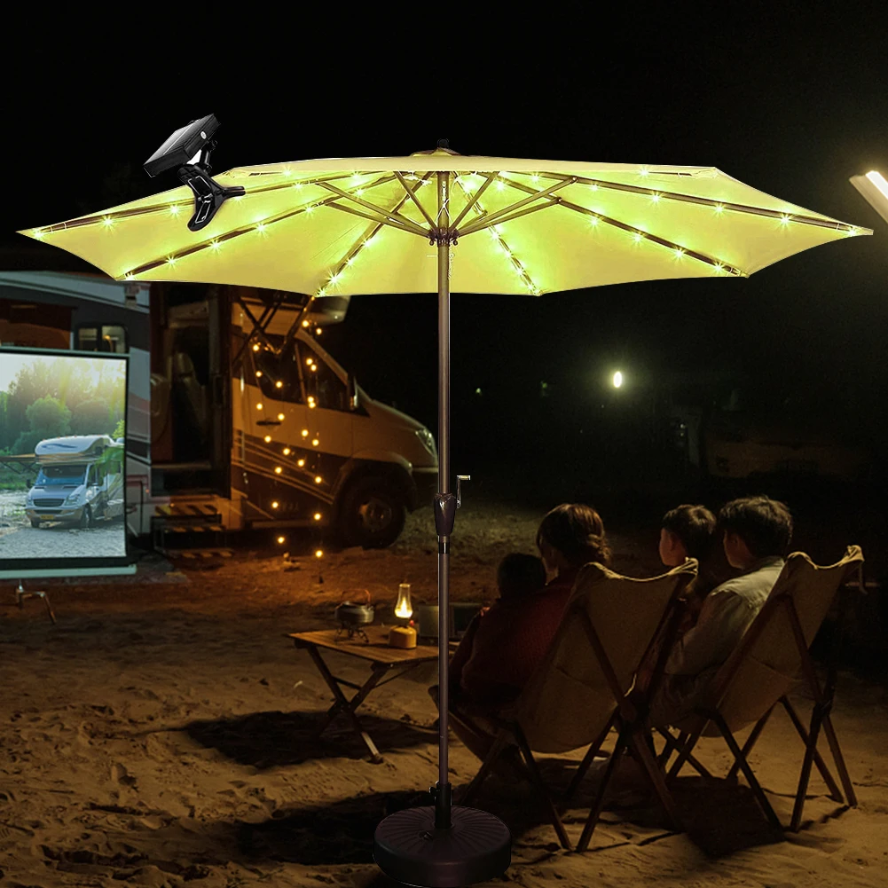 Description Picture 5 of itemSolar Patio Umbrella Light IP65 Waterproof Umbrella Pole Light 8 Lighting Modes LED String Light USB Rechargeable Remote Control