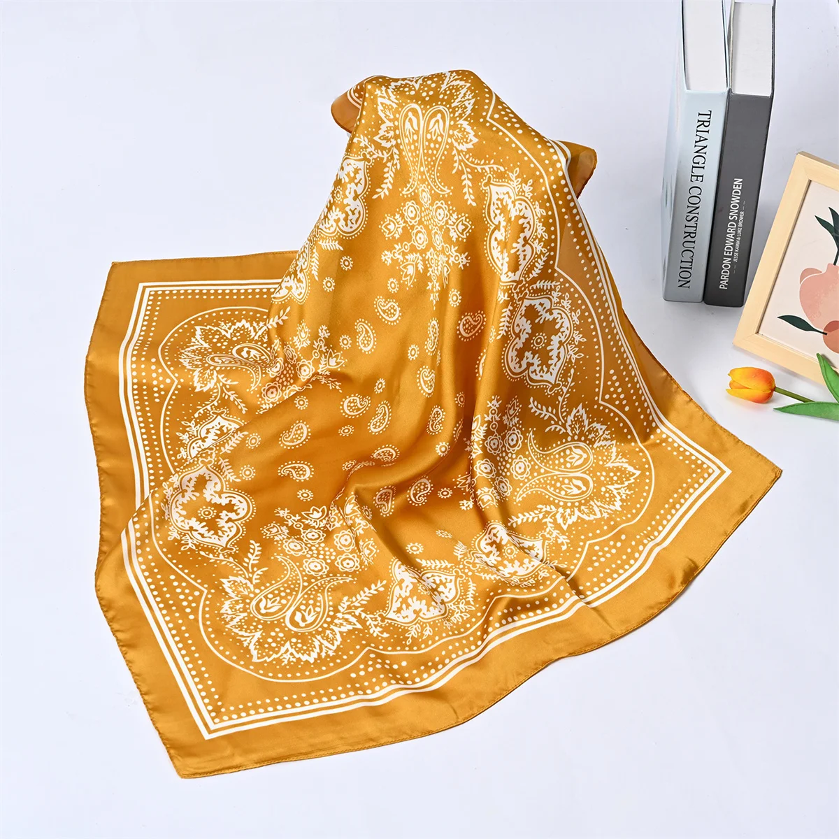 Women's Paisley Pattern 70 Silky Texture Basic Retro Bohemian Style Headband Small Square Scarf 5