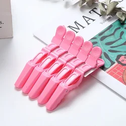 Salon - Grade Alligator Hair Clips - Set of 5 Styling Clamps (Pink)