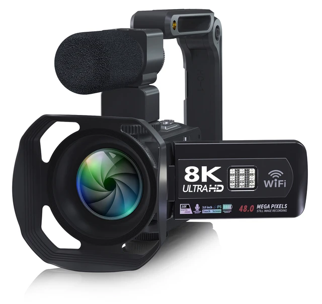 Cámara de vídeo profesional Full HD 8k, videocámara de 48MP, WiFi, Digital,  Zoom 16X, Streaming, enfoque automático - AliExpress