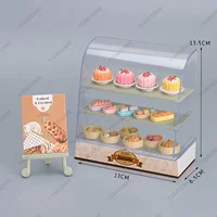 Miniature Shop Cake Bread Dessert Cabinet Bakery Store Room Display Handcraft Dollhouse Stand Food Items Scenario Display Show 1