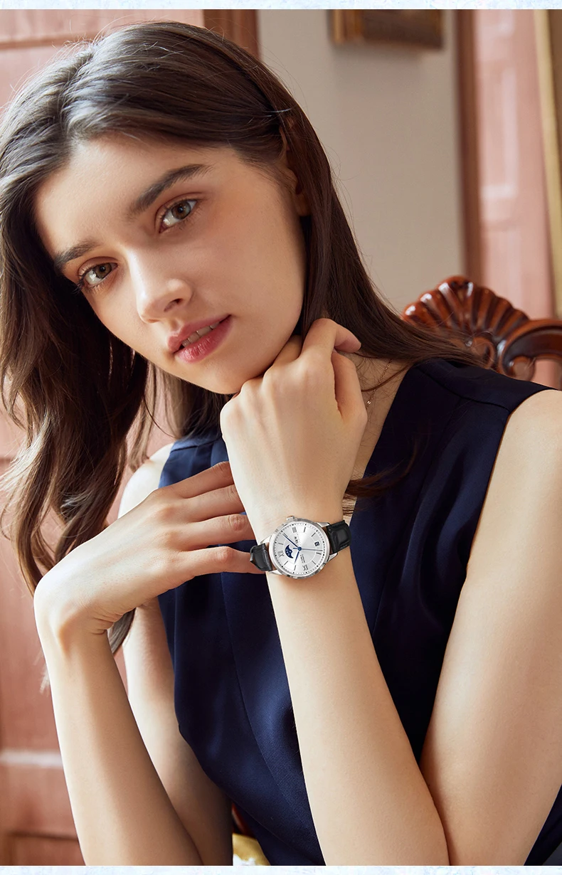 Switzerland Brand I&W New Moon Phase Automatic Watch For Women Sapphire Mechanical Watches Calendar MIYOTA Movement Reloj Mujer_voghion.com