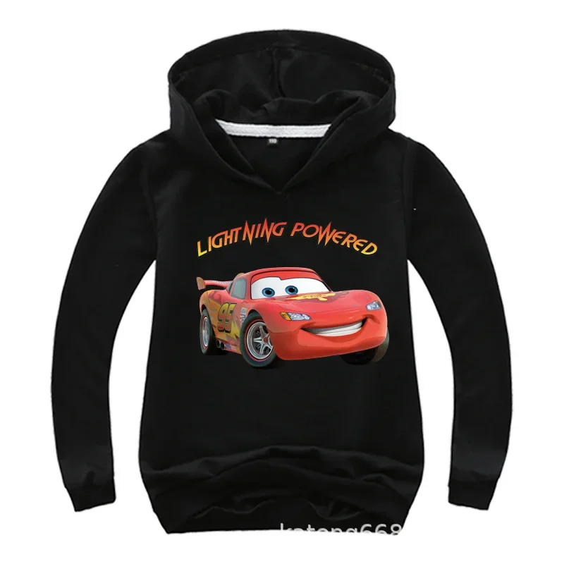Hooded Sweatshirt Kids Cartoon Pixar Cars Lightning McQueen Children Long Sleeve T Shirt Baby Boys Clothes Girl Hoodies Top Tees
