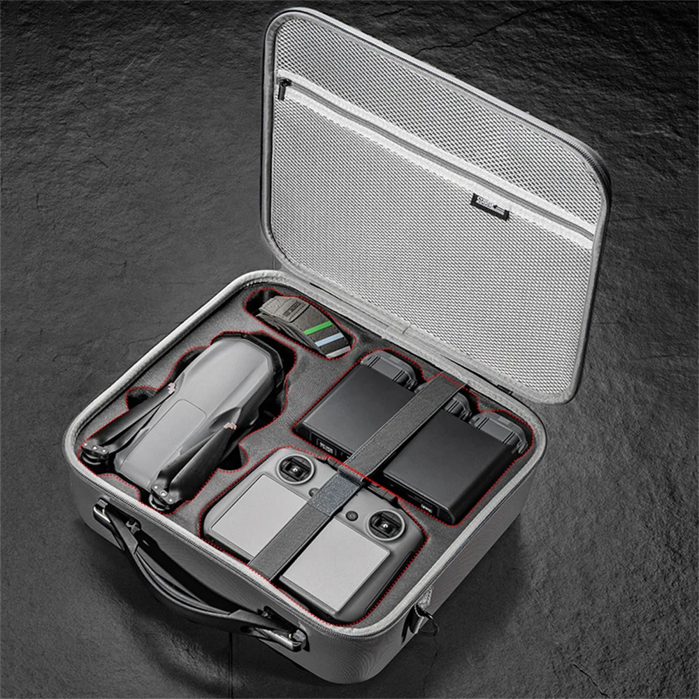 Carrying Case For DJI Air 3S Camera Accessories Portable PU Storage Protective Bag Travel Case Handbag Shoulder Bag All-In-One