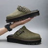 Luxury Mens Sandals PU Leather Classic Men Slippers Soft Black Slippers Big Size Slippers Lightweight EVA Slides for Men