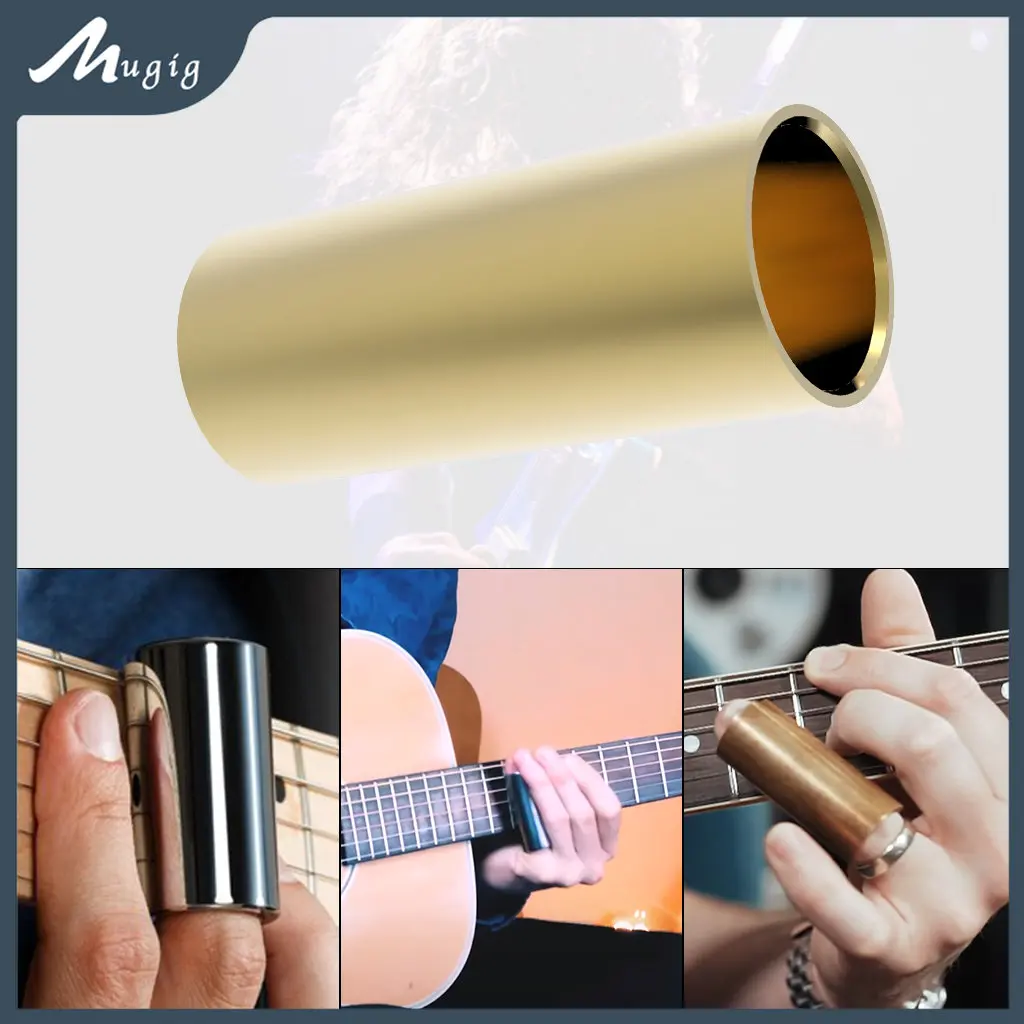 1PC Guitar Slider Highly Polished Electric Guitar Slide Length 60mm golden 60mm guitar slide stainless steel slide guitar parts medium bottleneck slide for bass guitar parts guitar accessories