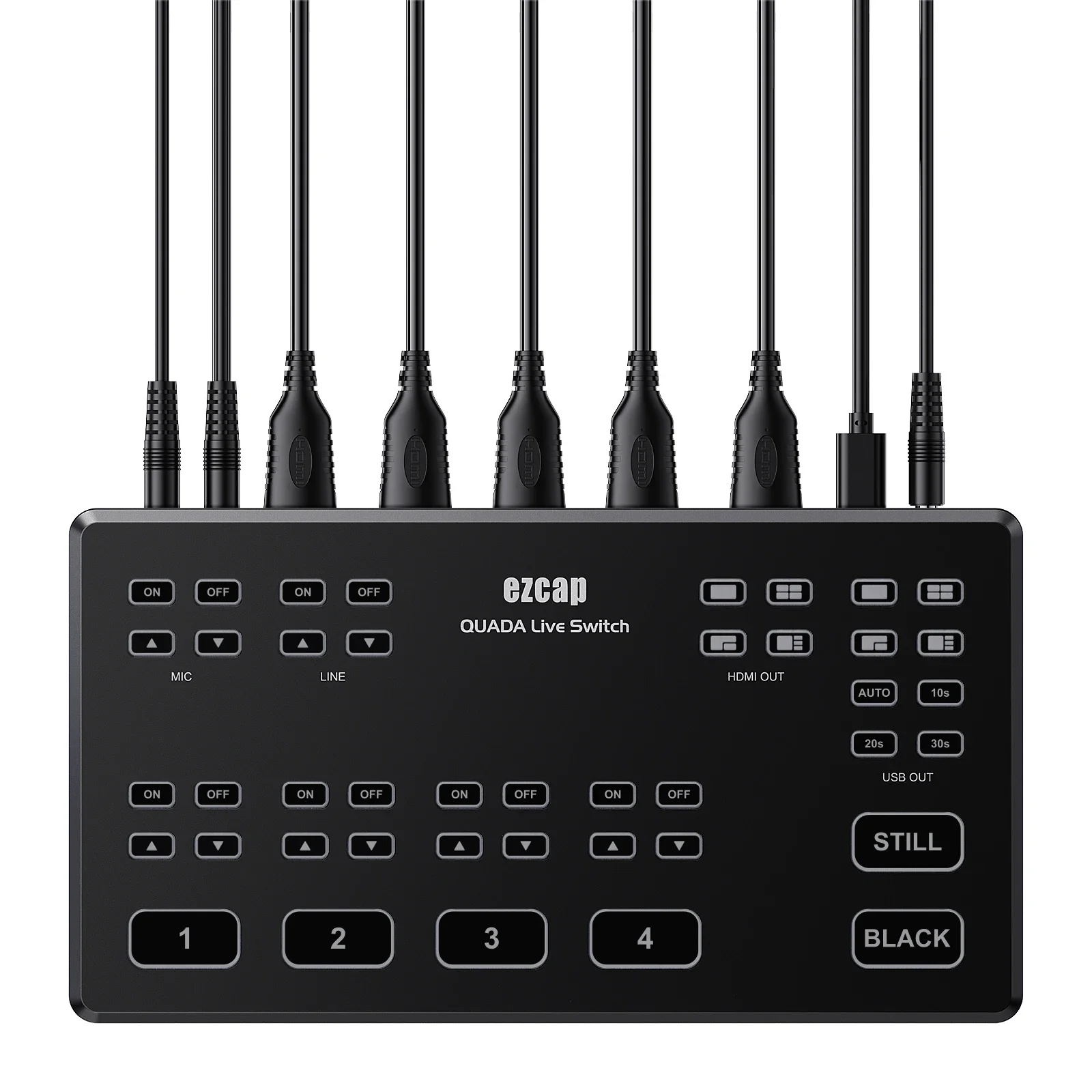 EzCap QUADA 라이브 스위치, 4 채널 HD 비디오 라이브 스트림 스위치 -- ezcap328