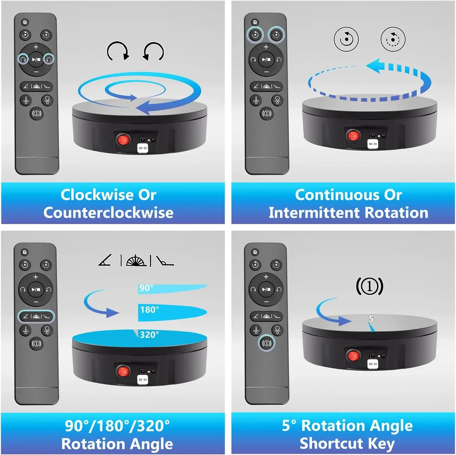 Motorized Rotating Display Stand, Remote Control 360 Degree Electric Rotating Turntable for Photography Products Display