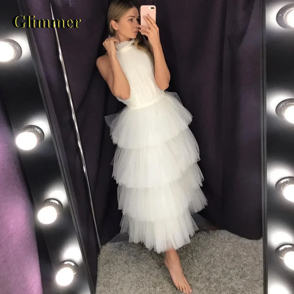 

Glimmer Sleeveless Elegant Tulle Evening Dresses Formal Prom Gowns Personalised Quinceanera Vestidos Fiesta Gala Robes De Soiree