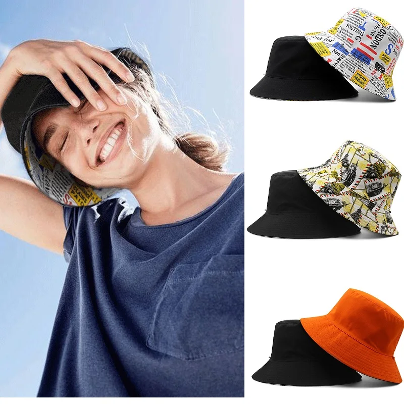 

XXXL Big Head Bucket Hats Men Women Fisherman Cap Plus Size Double Side Wear Reversible Outdoor Free Shipping 56-60cm 61-64cm