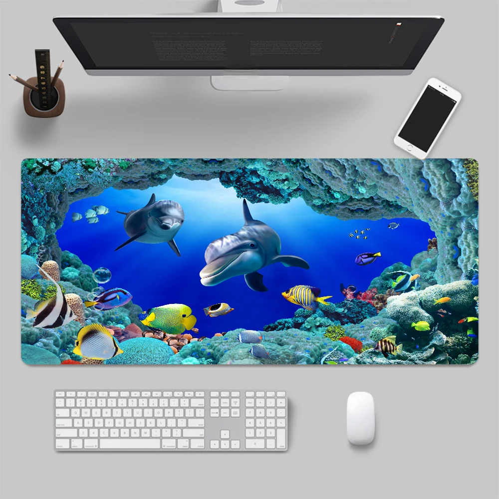 Desk Pad Chinese Style Koi Xxl Mouse Pad Large Cute Black Mousepads Gaming  Accessoroes Laptop Gamer Waterproof Keyboard Deskmat - AliExpress