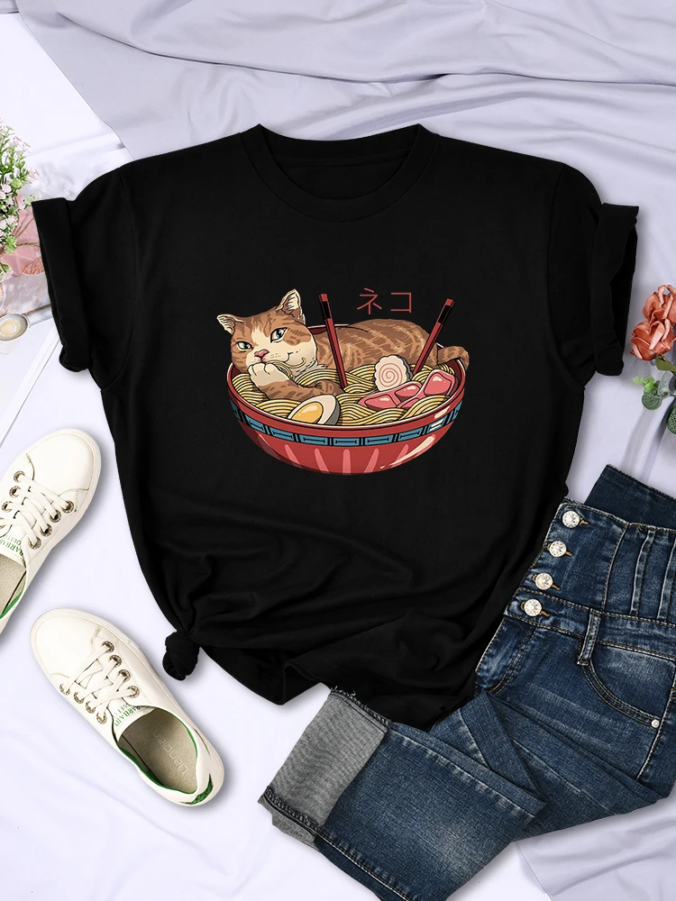 

Футболка укиё-э-типа с принтом в виде кошки, японская Повседневная Уличная модная трендовая летняя универсальная с коротким рукавом для мужчин и женщин