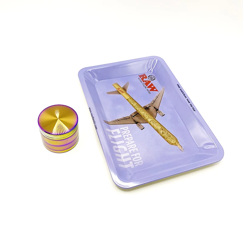 Smoking Accessories 18X12.5CM Metal Rolling Tray 40mm Herbal Tobacco Grinder Pepper Pot Spice Mill Zinc Alloy