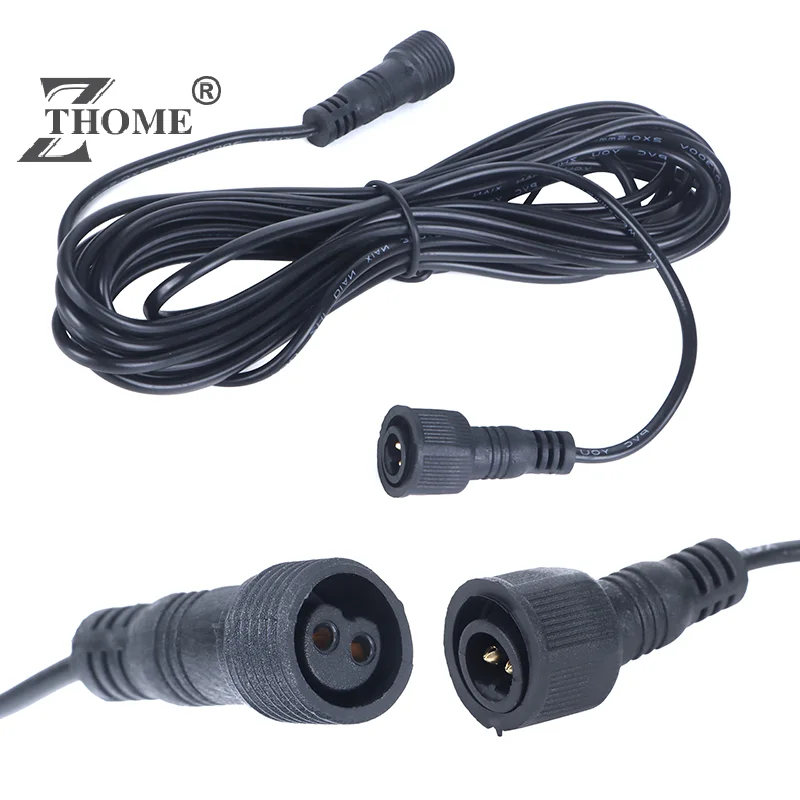 Solar Spotlight Cable 5 Meter Extension Cable For Solar Spotlight Waterproof Cable 2 Pin Male To Female Connector Floodlight Universal 5M