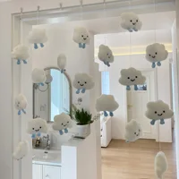 DIY Handmade Plush Cloud Door Hanging Curtain Children's Room Decor Cute Wall Decoration No Punching Required 3D Door Sticker 4