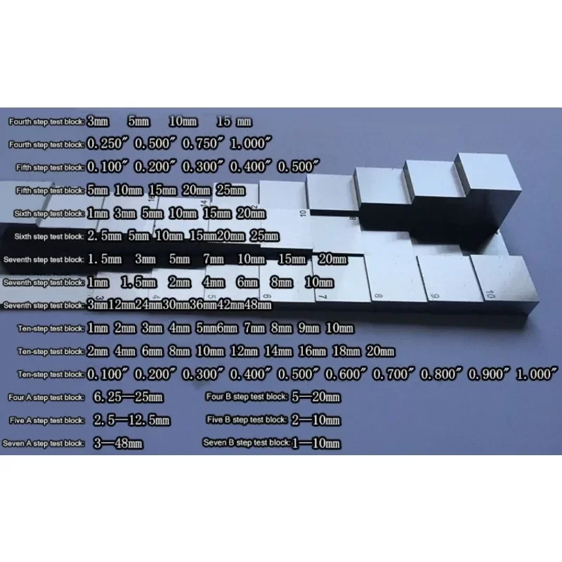 Ultrasonic Thickness Gauge Step Test Block Calibration 4 Step 3