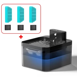 Smart Wireless Automatic Pet Water Fountain with Infrared Sensor and Rechargeable Battery - 2.2L (Add 3 Filters Set)
