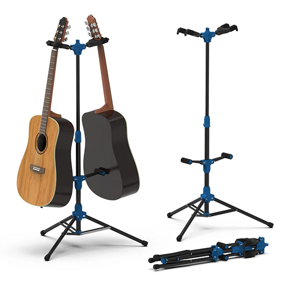Supporto Triplo Per Chitarra E Basso SGS-220 BK - Per 3 Strumenti, Regolabile