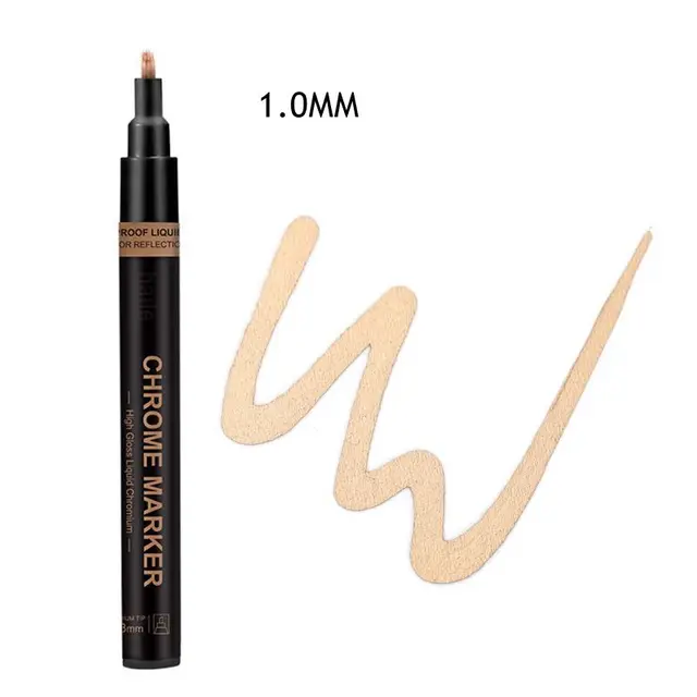 Haile Silver Mirror Marker Gold Liquid Pen Art Liquid Mirror DIY Resin Paint Mirror Chrome Metallic Craftwork Pen Accessories rose gold-1.0mm