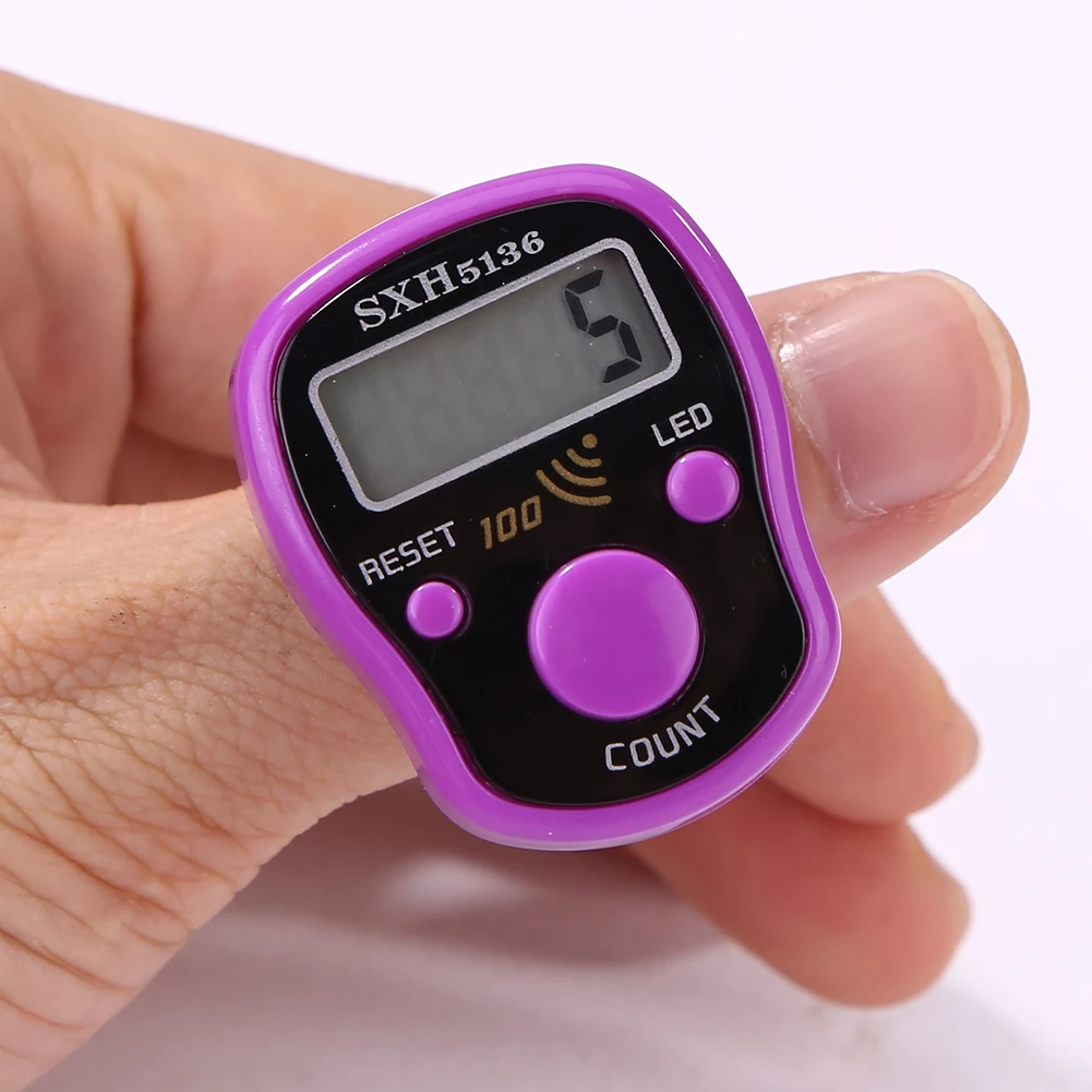 Mini Stitch Marker Row Finger Counter LCD Electronic Digital Display Hand Tally Counter