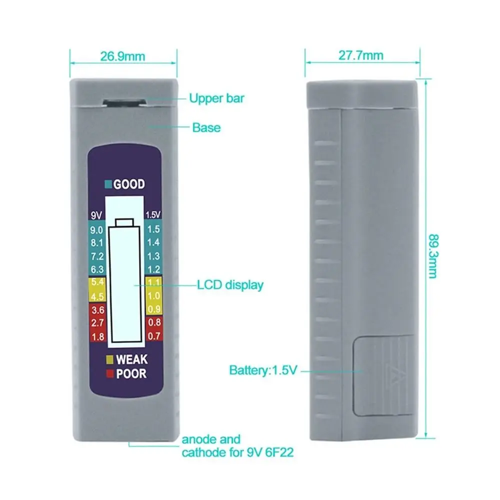 Digital battery tester LCD display battery capacitance diagnostic tool tester check AAA AA button cell universal