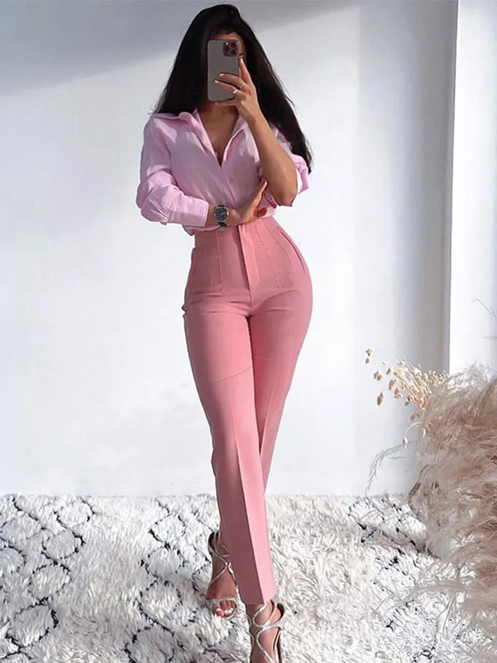 Women Summer High Waist Slim Trousers Chic Pocket Fashion Zipper Office  Ladies Pants 2022 Solid All-match Simple Female Clothes - AliExpress