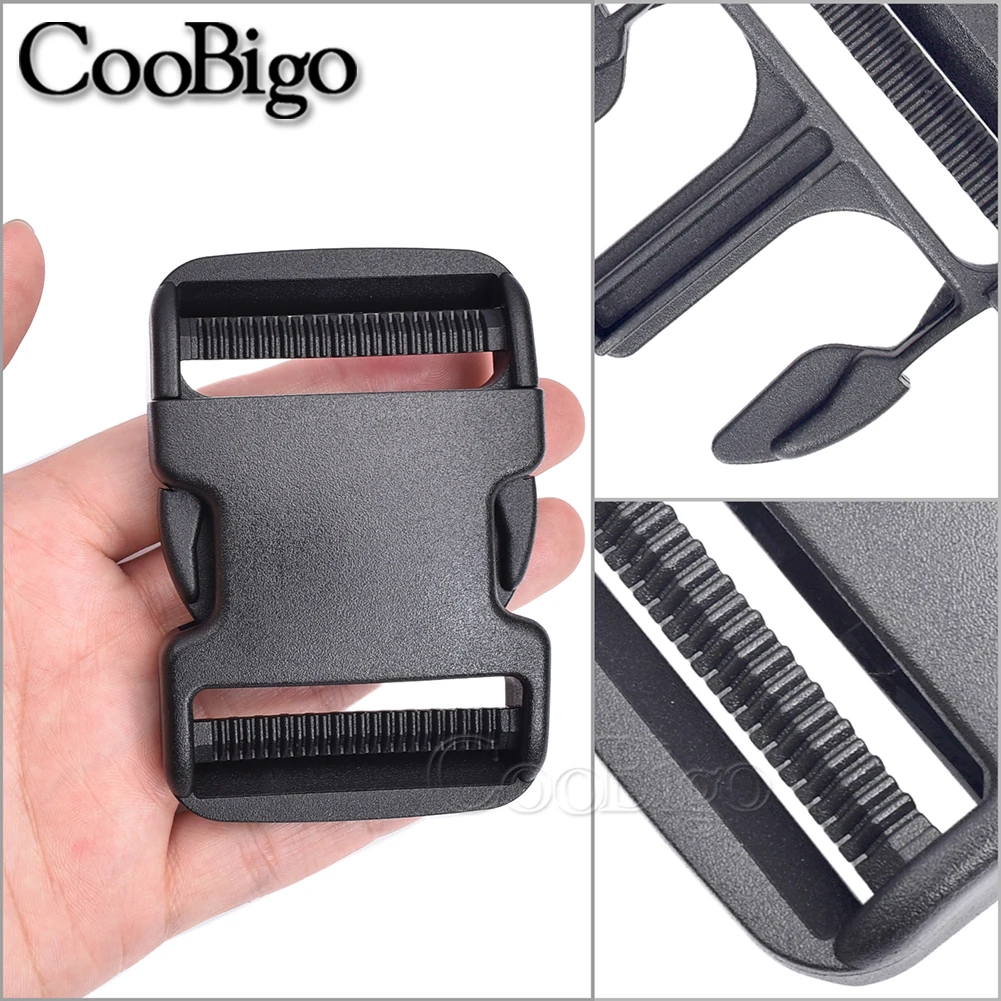 Fibbie in plastica a rilascio laterale Singola regolabile Uso per cinghie di borse cinture collare per cani fucili 3 4 x 2 Pack