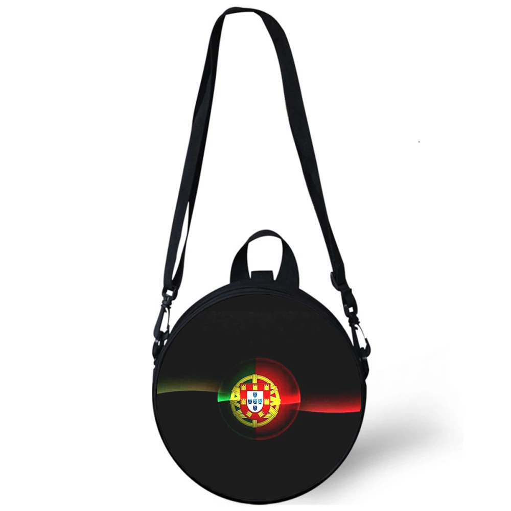 Portugal Flag Child kindergarten Bag 3D Print Crossbody Shoulder Bags For School Women Mini Round Bagpacks Rugtas Bag