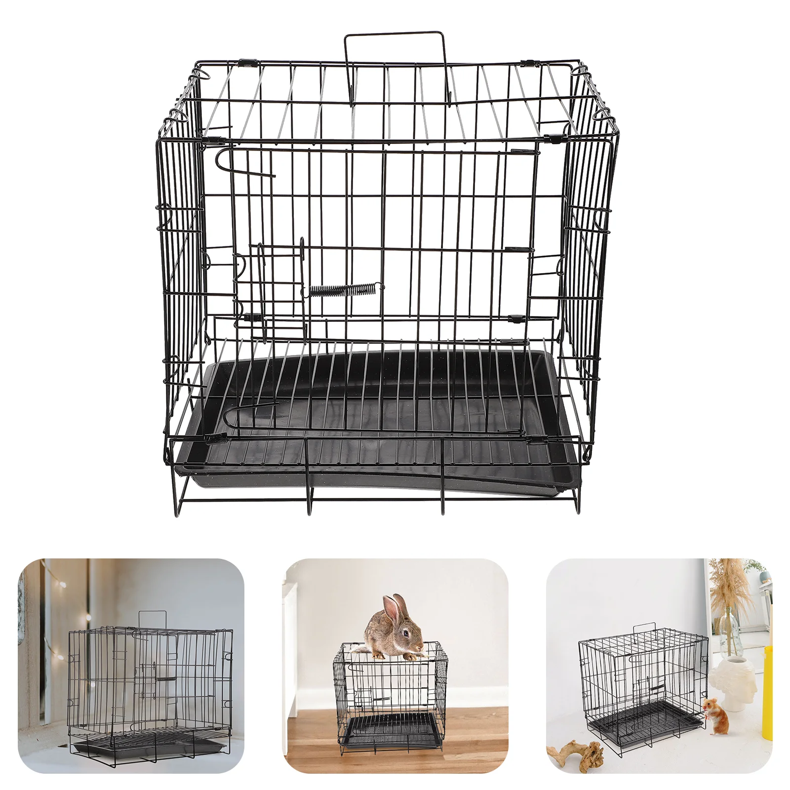 

Cage Crate: Black Metal Folding Cage Portable Foldable Cage Tent Wire Large Cage For Home Outdoor Travel