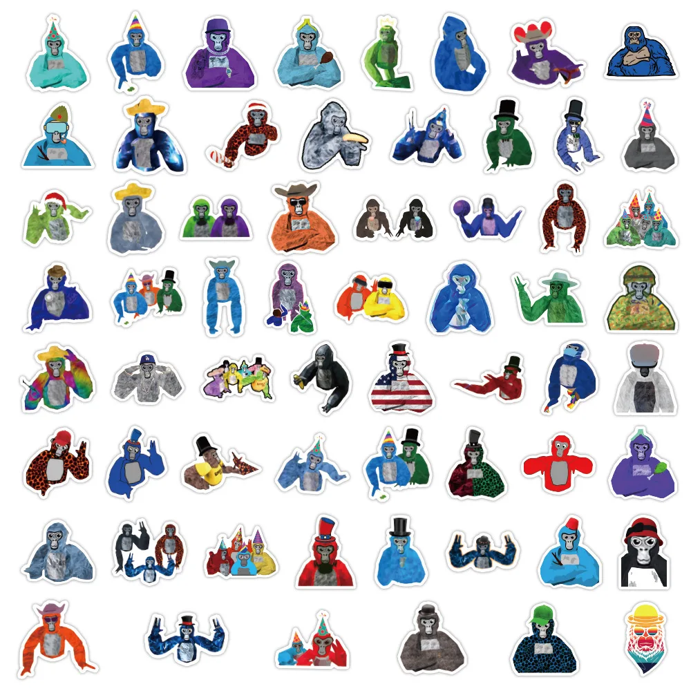 Gorilla Tag Stickers - Funny Cartoon Game Decorations
