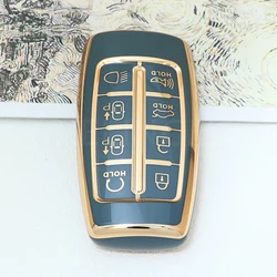 Premium 8 - Button Car Key Cover Case - Durable Auto Remote Key Holder & Protector (Grey key case)