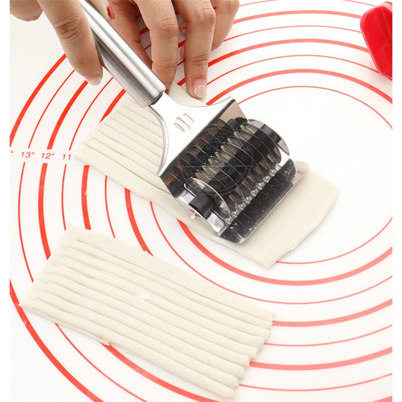 Non-slip Handle Stainless Steel Noodles Cutter Knife Manual Pasta Maker Tools Manual Shallot Section Cutter Kitchen Gadgets Tool