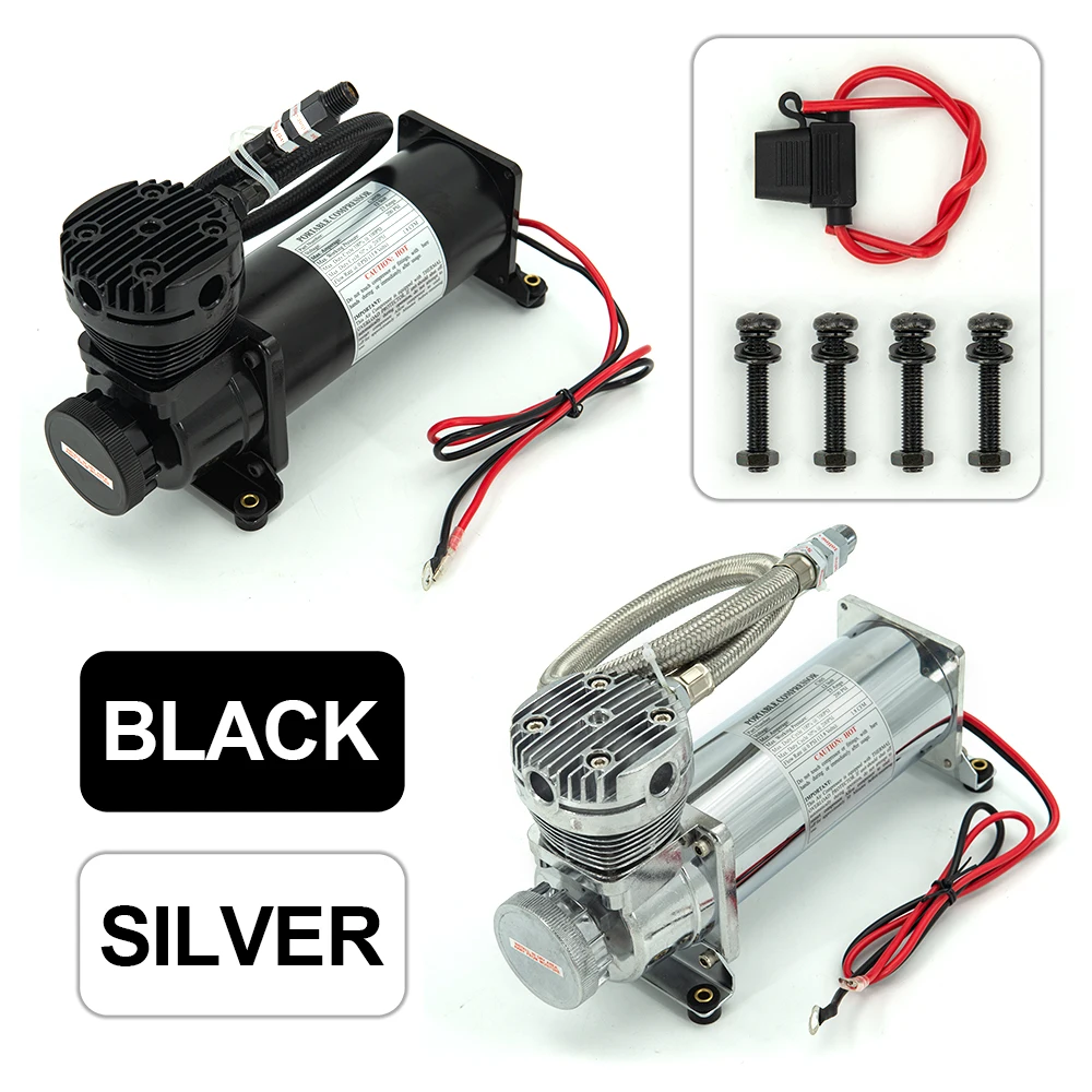 Car Air Suspension Compressor Universal DC 12V 480c MAXPOWER 200 PSI OUTLET 1/4 NPT 3/8 NPT 14ASC