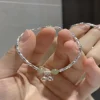 95230-31037d.jpg Bracelet en alliage de zinc, bracelet fleur en zircon étincelant, bracelet fait main en alliage pour usage quotidien, accessoire de mode pour soirée