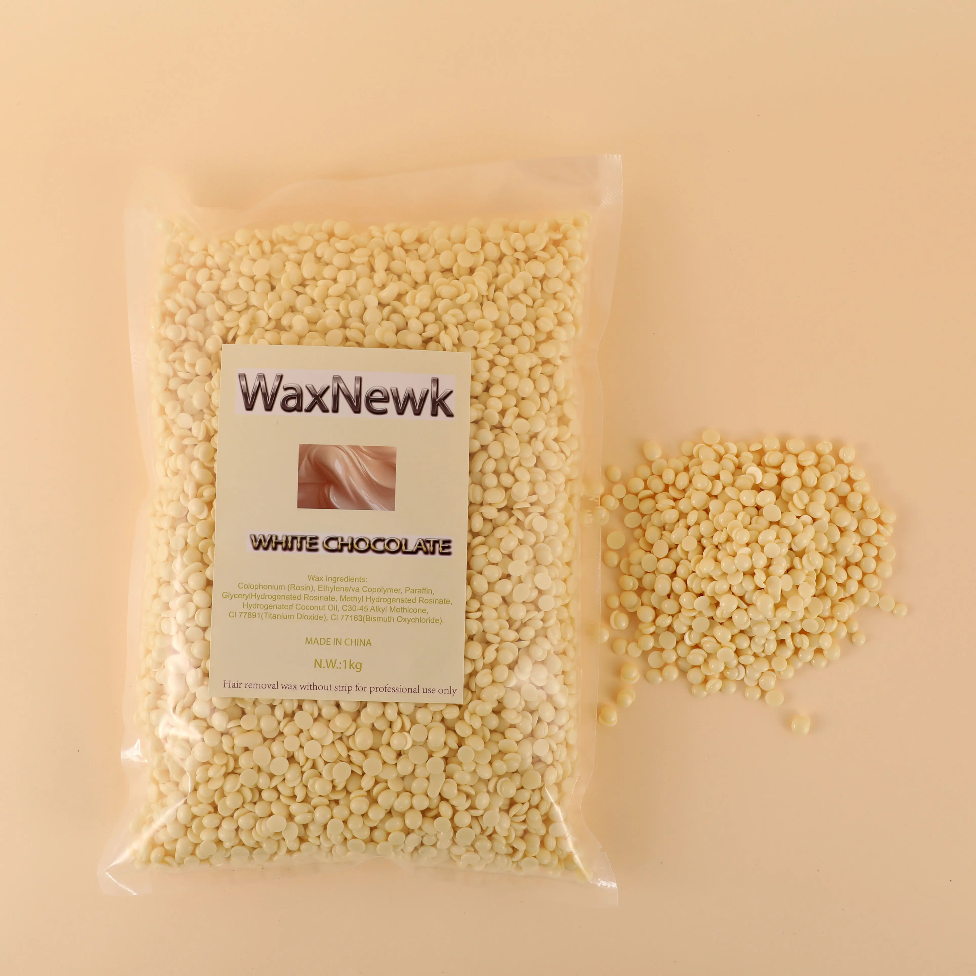 WaxNewK white chocolate Hard wax Beads 1kg all hair all areas Full Body Soft Coarse Hair Bikini Legs Brazilian Wax no strip wax