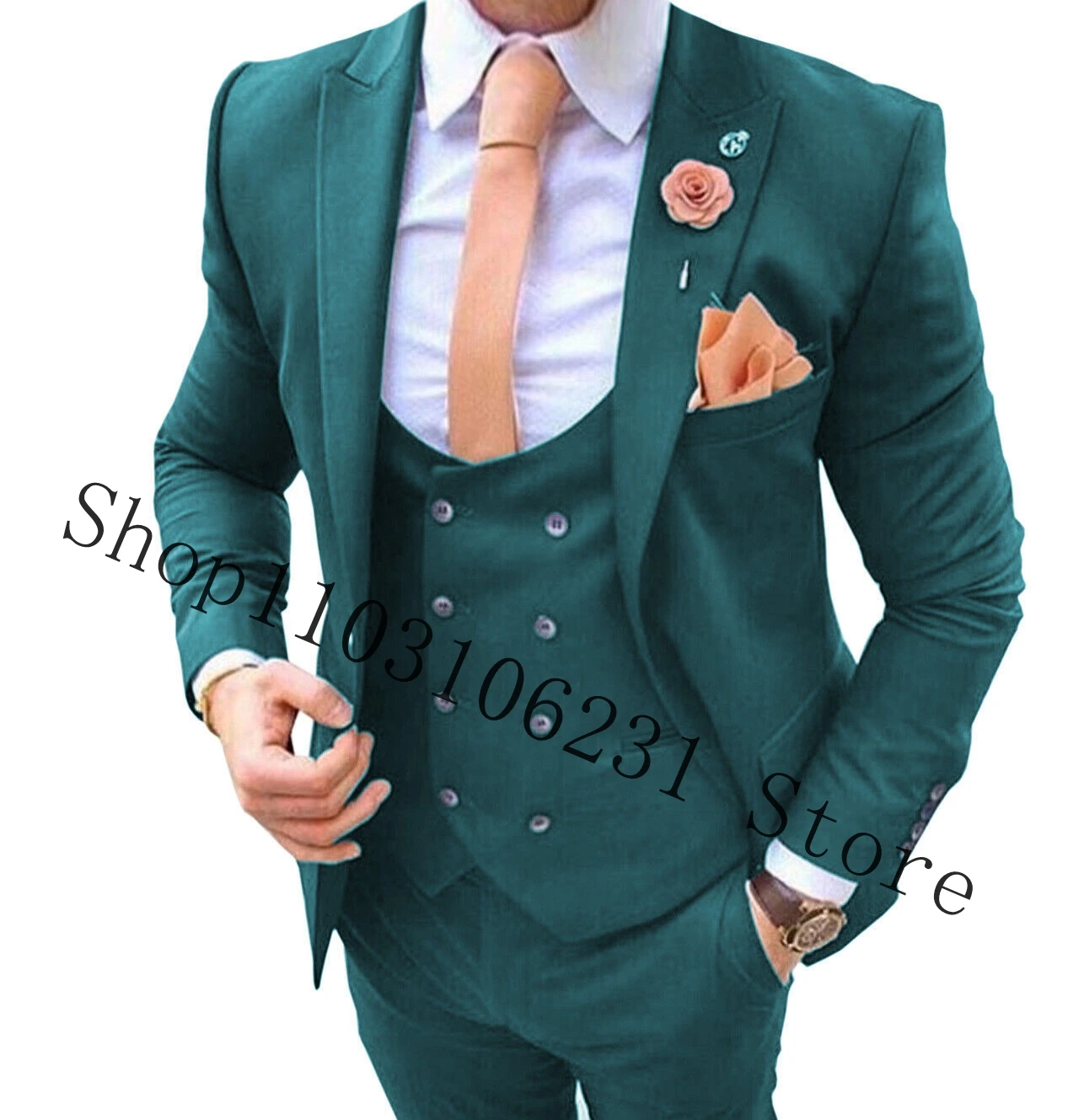 3 Piece Men Suits for Wedding Party Business Formal Male Suits Groom Tuxedos Blazer+Vest+Pants Slim Fit Costume Homme Mariage