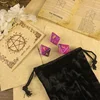Engraved Rune Dice Set with Rune Guide Book 3Pcs Runic Dice Tarot Bag Writing Paper Divination Dice Kits Acrylic Nordic Dice 6