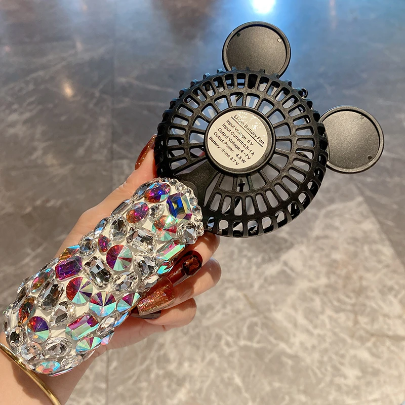 Portable Electric Fan with Rhinestones.