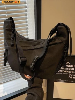 HOMEFISH 2026 Nuova Borsa a Tracolla da Donna in Nylon di Grande Capacità, Stile Coreano, Borsa Hobo Giovanile