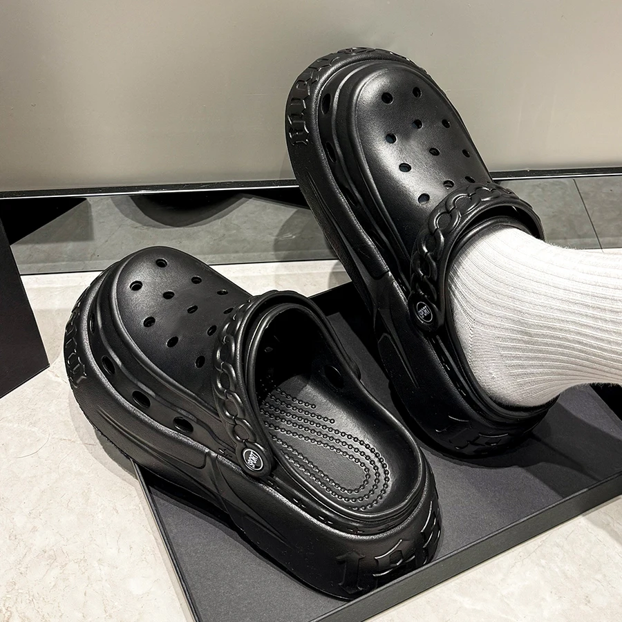 Women's Summer Hole Shoes Hollow Out Thick Sole Anti-slip Outdoor Beach Sandals Men Fashion Comfortable Home Slippers 13 S53aa4530e2c04d1f9f48a5cb5610b438d