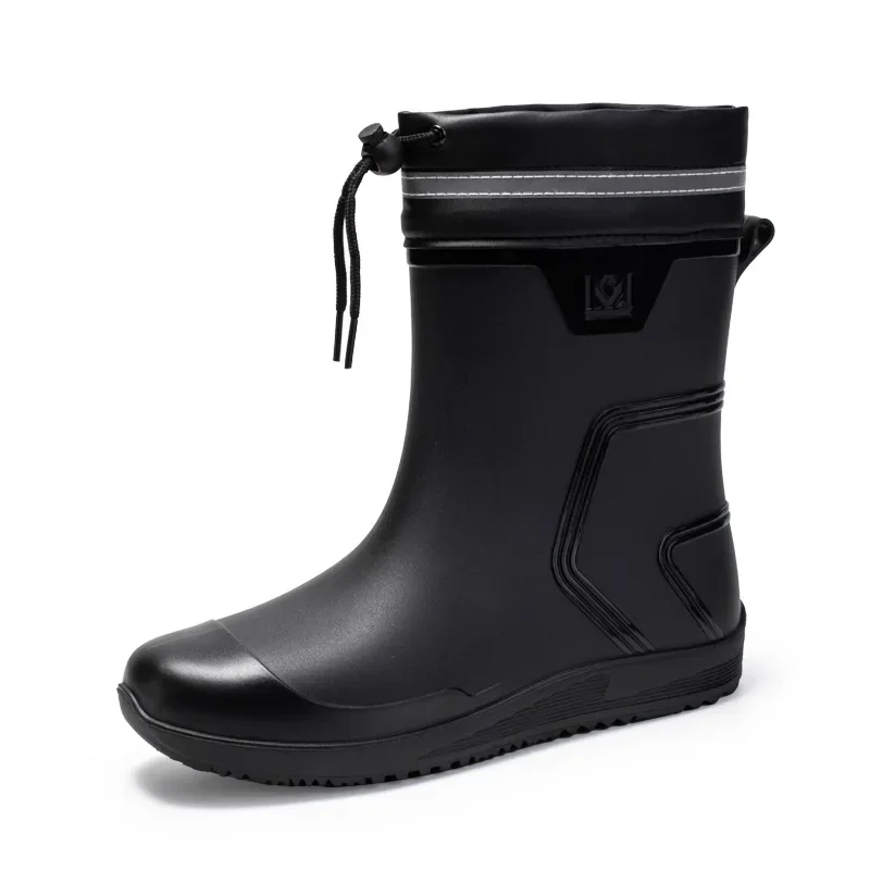 Bottes pluie doublées polaire homme - Chaussures chaudes EVA pour pêche hivernale
