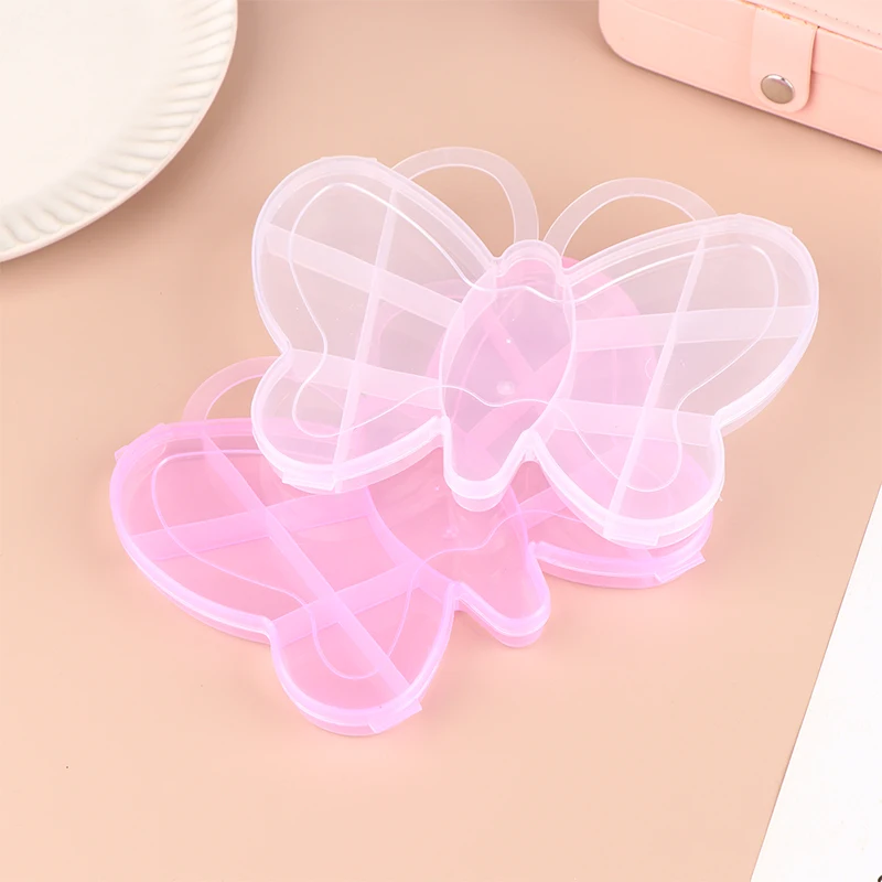 

1pcs Cartoon Butterfly Plastic Storage Jewelry Box Organizer Container For Beads Earring Box Nail Art Display Jewelry Box Case
