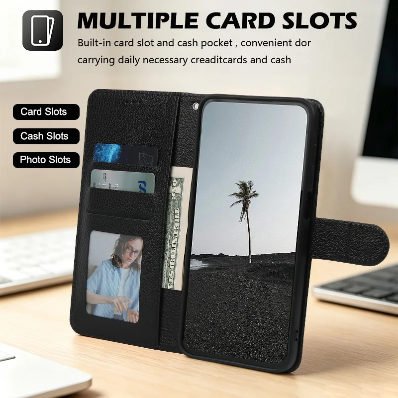 Leather Wallet Flip Case - Shockproof Protection & Soft Silicone Cover for Samsung Galaxy A70/A70S