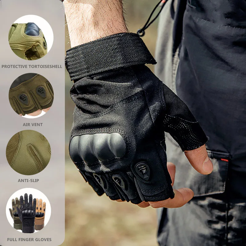 Army Tactical Gloves / Outdoor Sports Half Finger Combat Motorcycle Ro